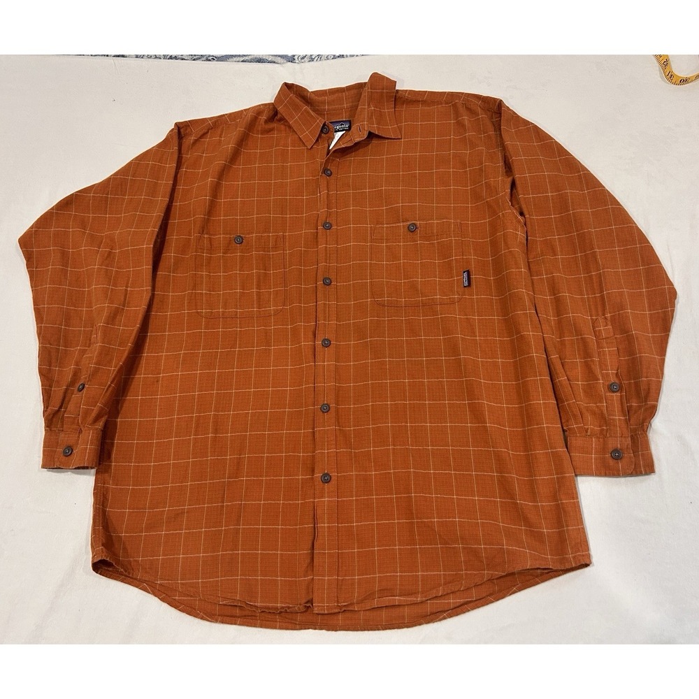 Patagonia M's 100% Organic Cotton Long Sleeve Shirt Mens XL Madras Gold Check - Picture 5 of 8